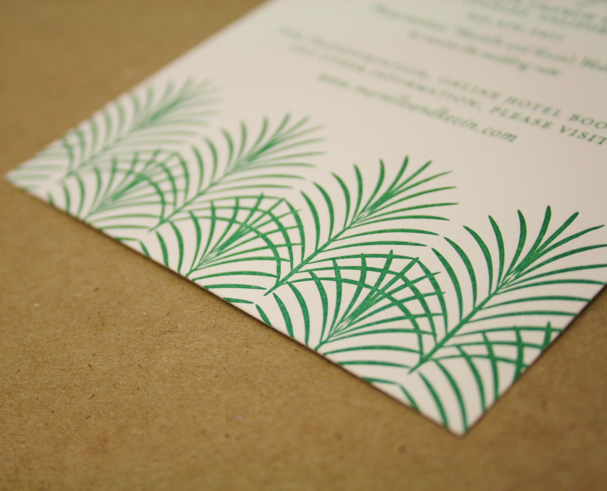green letterpress printing